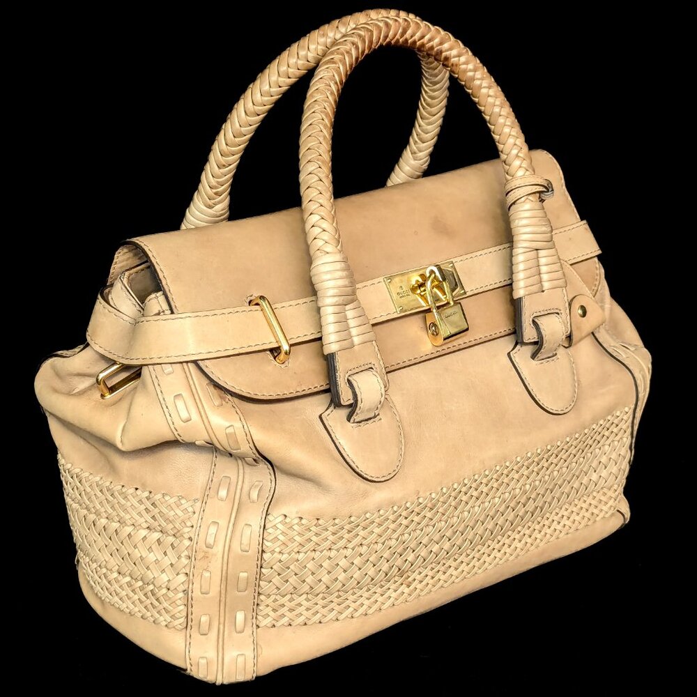 GUCCI Limited Edition Handmade Natural Leather Bag Large - UNICORN ALERT! - Picture 4 of 15